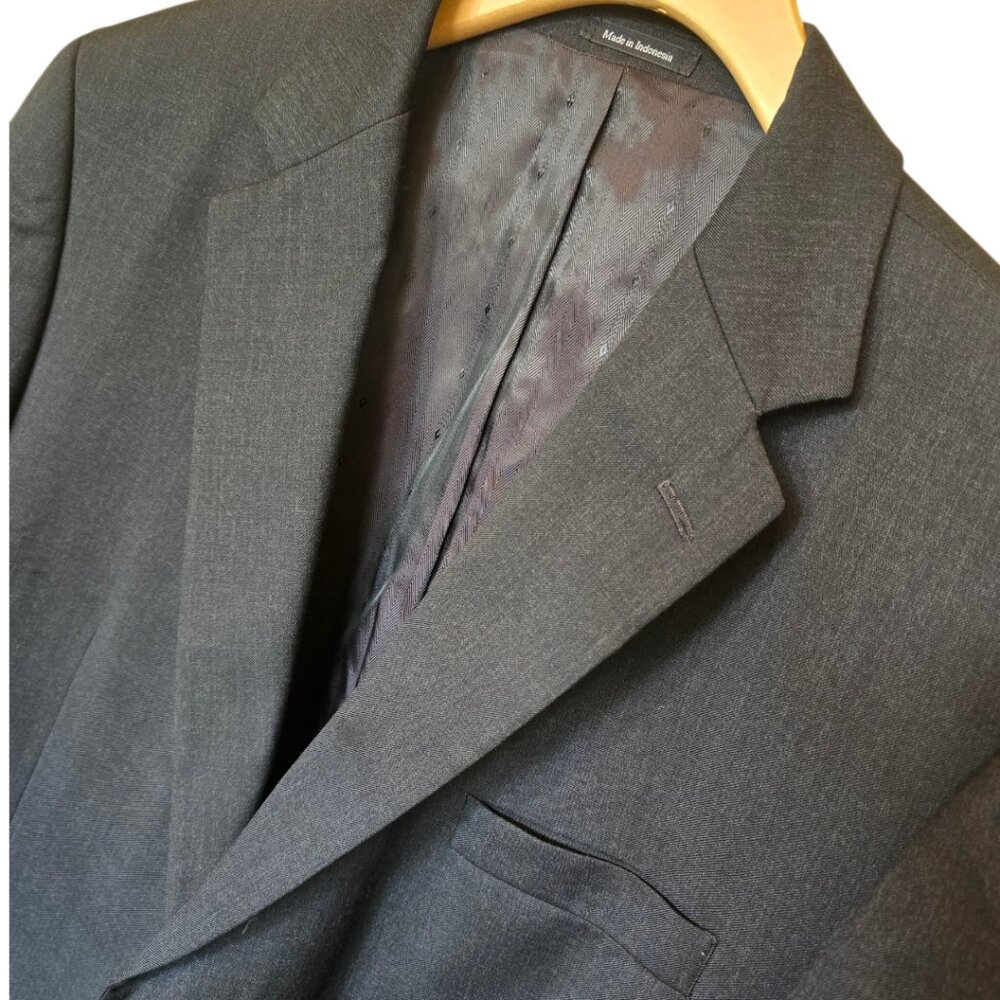 Dark Charcoal Gray JOSEPH & FEISS Wool Sport Coat Blazer Suit Jacket sz 48S
